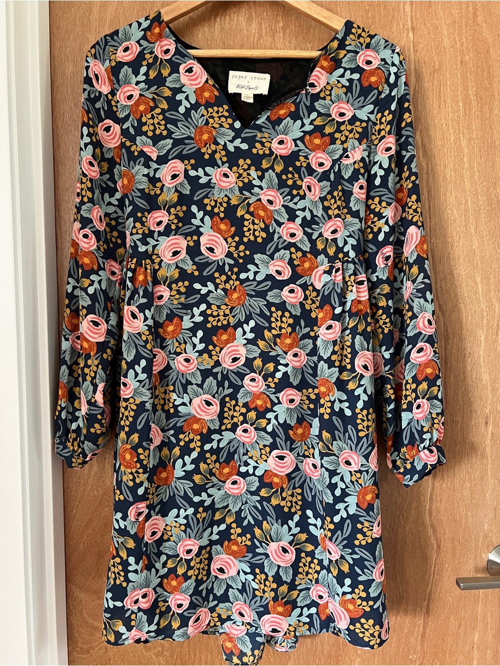 Anthropologie (Paper Crown + Rifle Paper Co.) Floral Long-Sleeve Dress